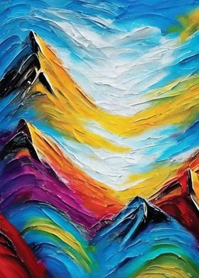 Colorful painting mountain