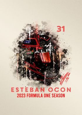 Esteban Ocon Helmet 2023