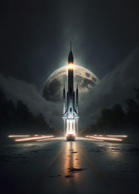 Sleek space rocket