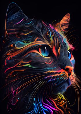 Abstract Cat Surreal