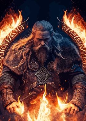 Viking Warrior with Runes