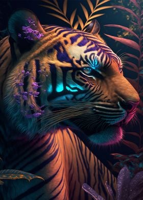 colorful abstract tiger