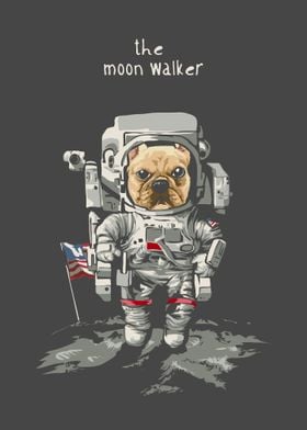 Cartoon dog in astronaut