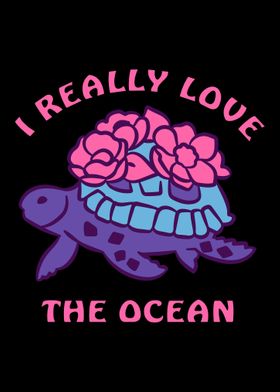 Turtle loves the ocean