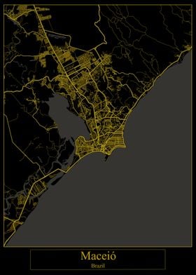 Maceio Brazil Gold Map