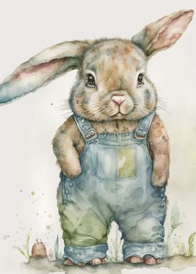 watercolor cute rabbit