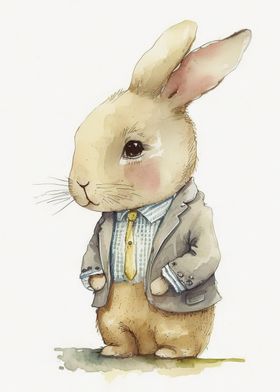 watercolor cute rabbit