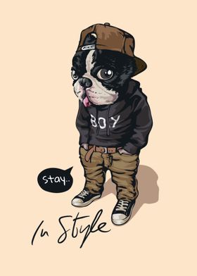 Cartoon dog fashion style