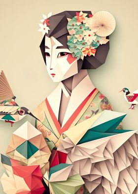 Origami Geisha Japan Art