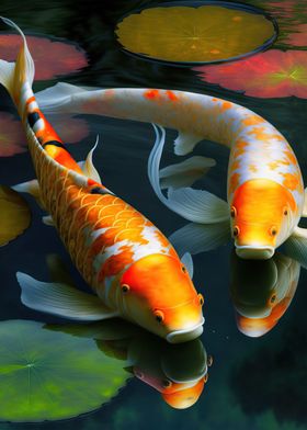 koi fish in the lake