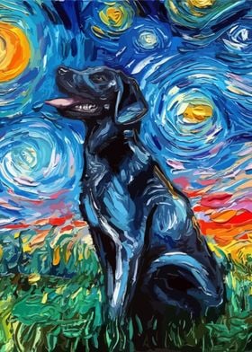 Dog Starry Night Van Gogh