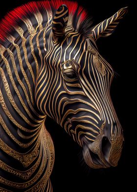 wild zebra black and gold