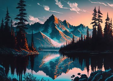 mountain lake landscape