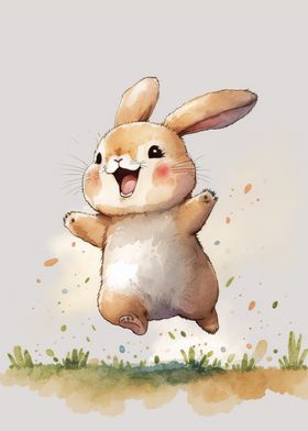 watercolor cute rabbit