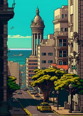 Montevideo Pixel Art