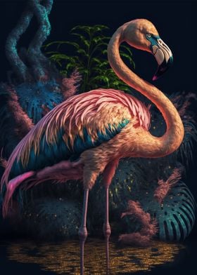 colorful flamingo