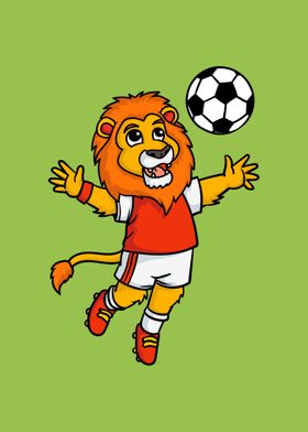 Cute lion soccer ball