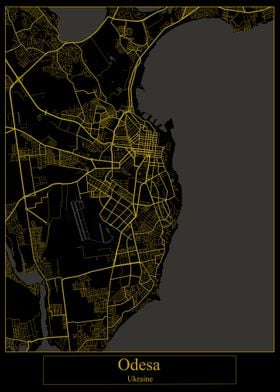 Odesa Ukraine Gold Map