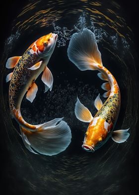 koi fish in the lake