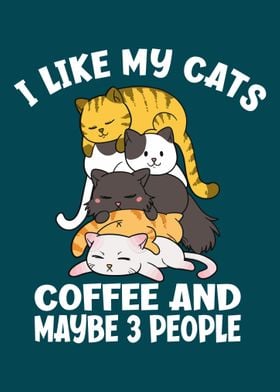 Cats Coffee And 3 People