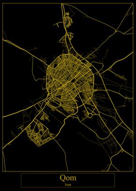 Qom Iran Gold Map