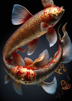 koi fish in the lake