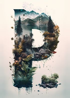 Letter P Double Exposure