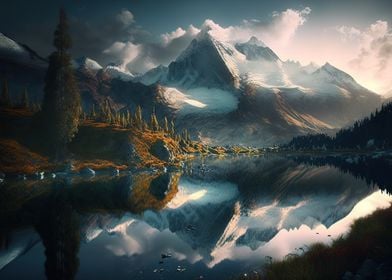 mountain lake landscape