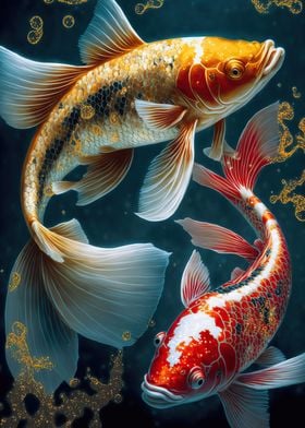 koi fish in the lake