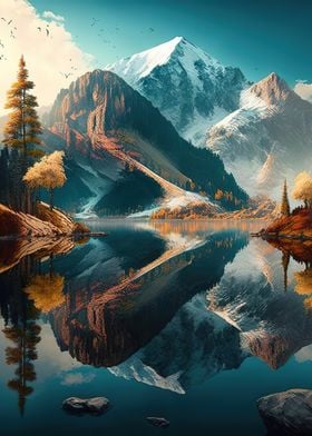 mountain lake landscape