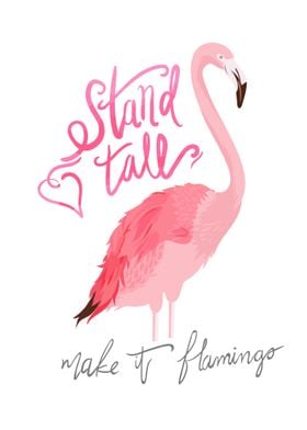 Slogan with flamingo