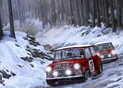 mini car on snow