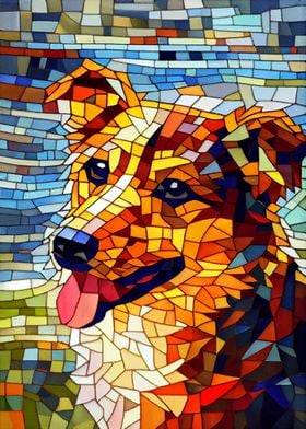 Dog 2 Stained Glass Style 