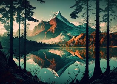 mountain lake landscape