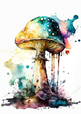 watercolor mushroom