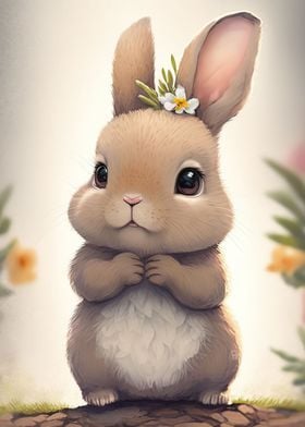 watercolor cute rabbit