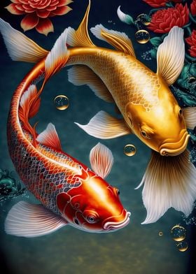 koi fish in the lake