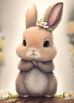 watercolor cute rabbit