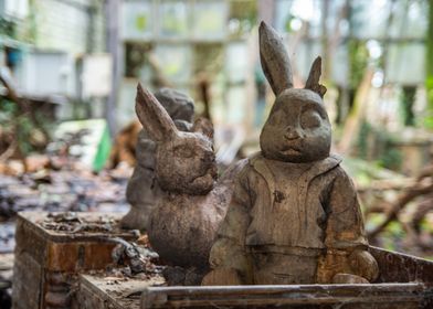 Wooden rabbits