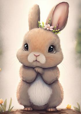 watercolor cute rabbit
