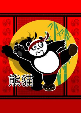 Martial Arts Panda Red