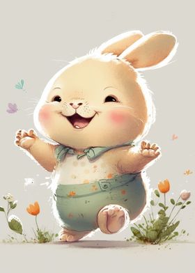 watercolor cute rabbit