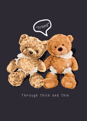 Broken bear toy couple