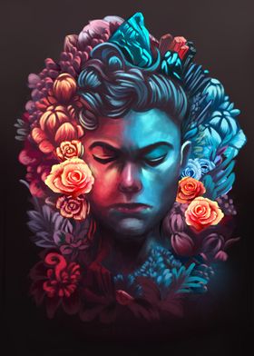 Man among the roses