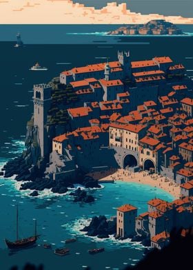 Dubrovnik Pixel Art