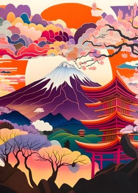 japanese abstract colorful