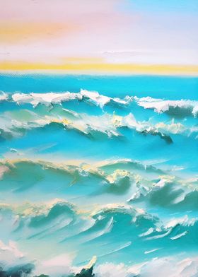 Sea painting in pastel
