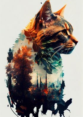 Cat Double Exposure