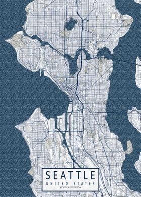 Seattle City Map Coastal