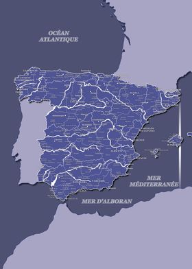 Map of Spain : Purple